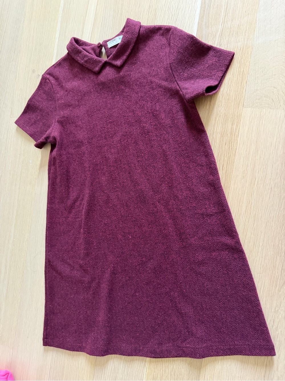 Zara Kids Herringbone Knit Top - Burgundy